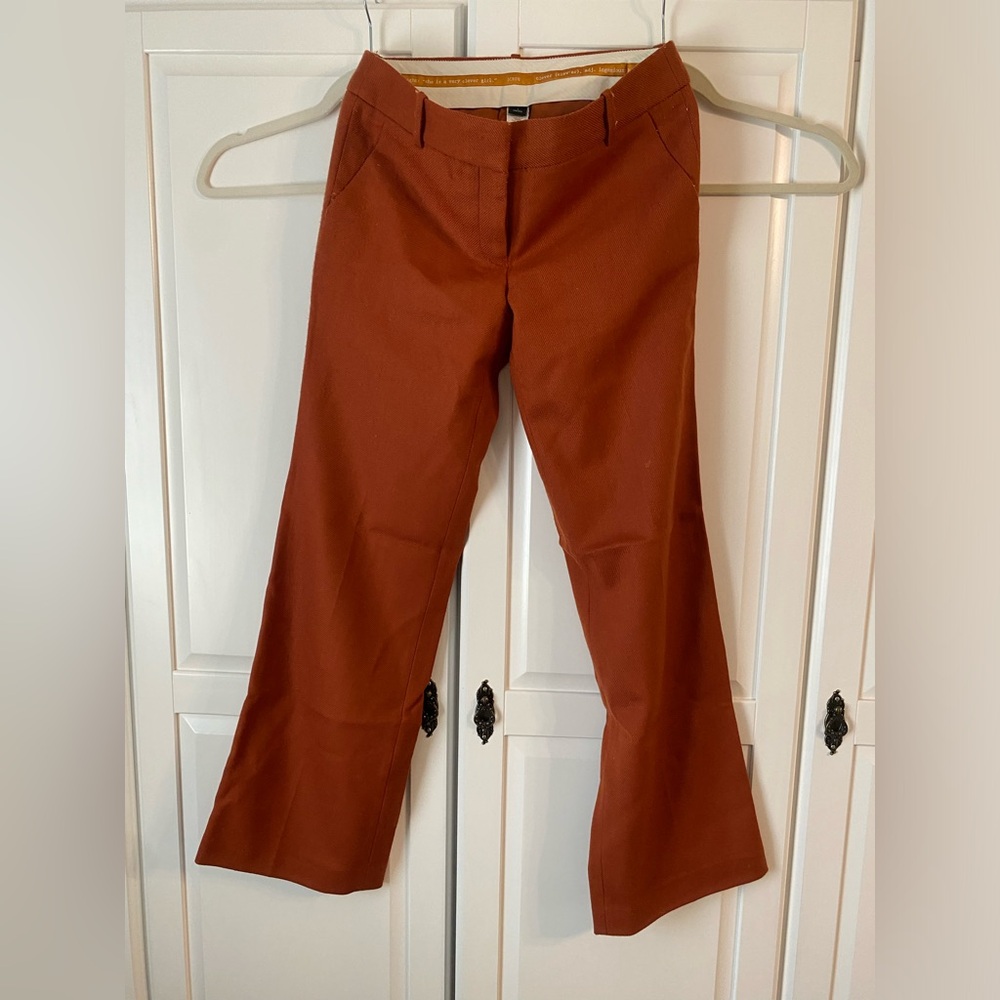 I. Crew City Fit Wool Dress Slacks in Burnt Orange